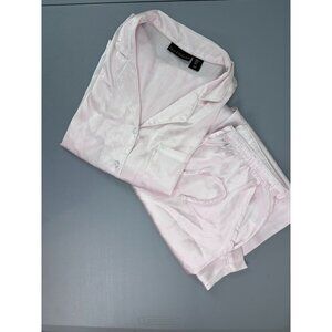 House of Harlow women's medium‎ baby pink satin 2pc pajama set loungewear